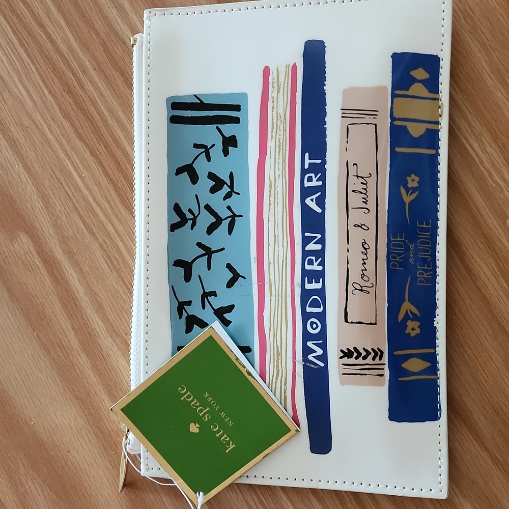 Kate Spade New York Stack of Classics Pencil Pouch NWT